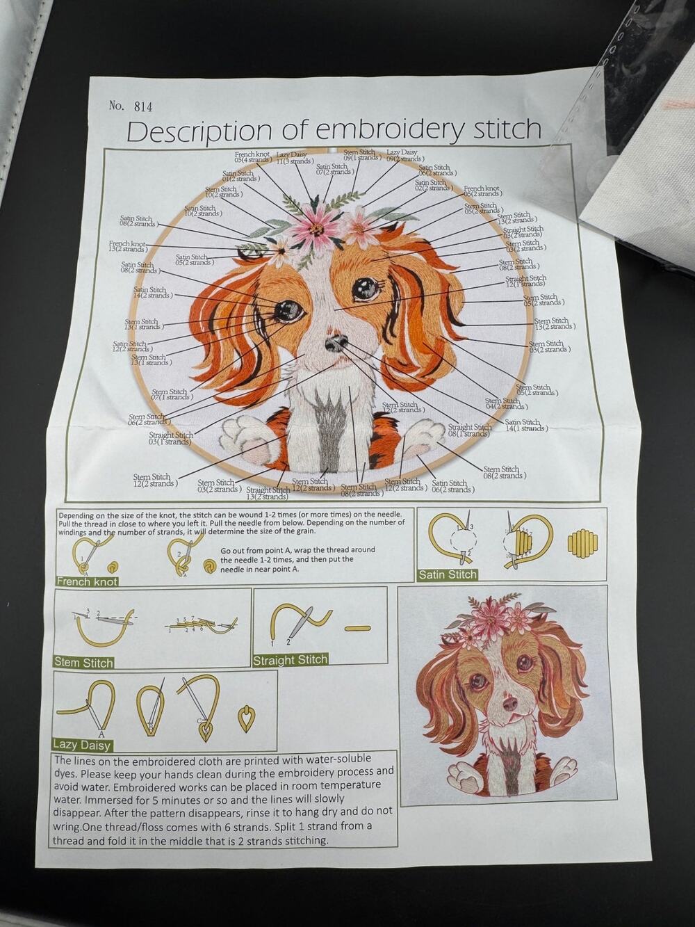 New Embroidery Kit - Cavalier King Charles Dog, No. 814